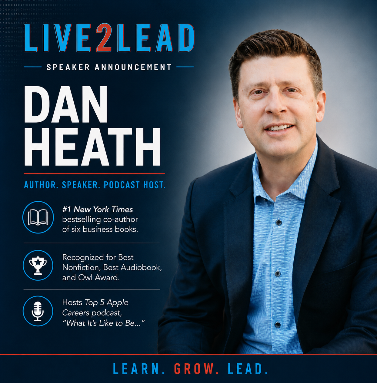 Official Live2Lead biography and portrait of Dan Heath